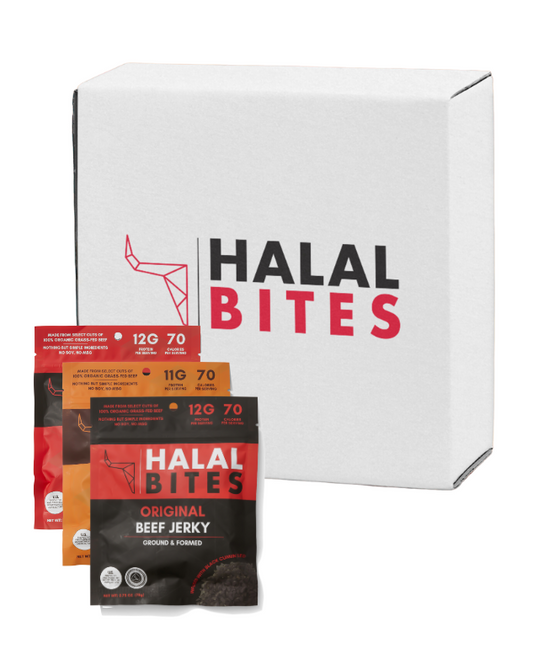 XL Bulk Mixed Flavors | Halal Bites | Original, Chipotle + Ghost Pepper Beef Jerky Bites | 12-Pack