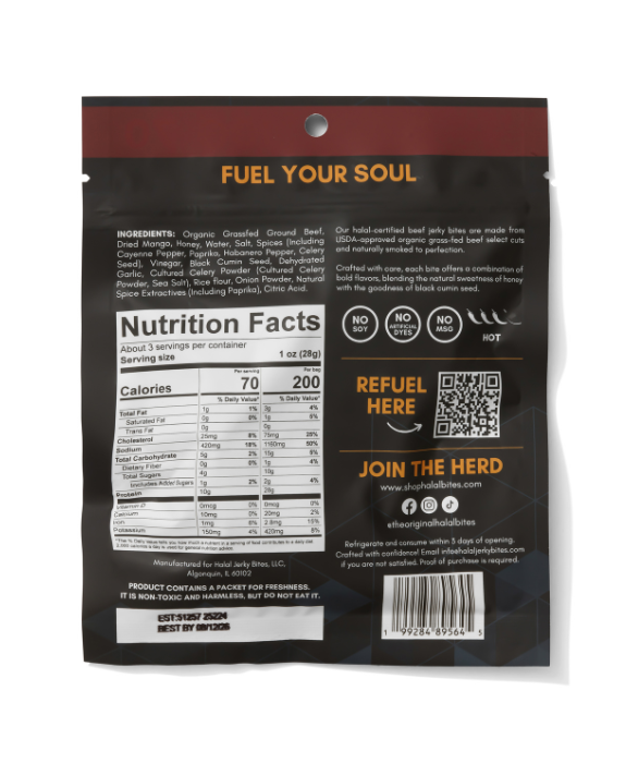 Available Now! NEW Flavor | Mango Habanero Beef Jerky Bites | Single Pack