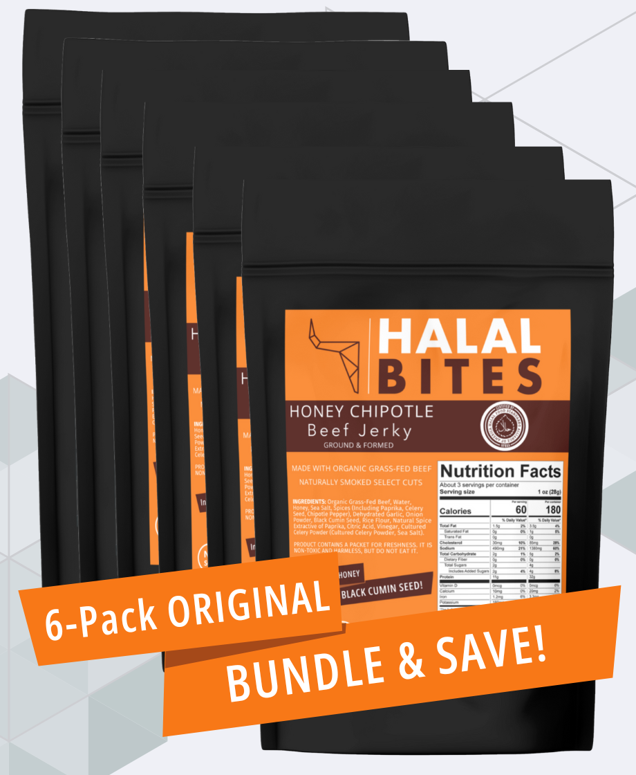 Honey Chipotle Halal Bites 6Pack Beef Jerky Bites