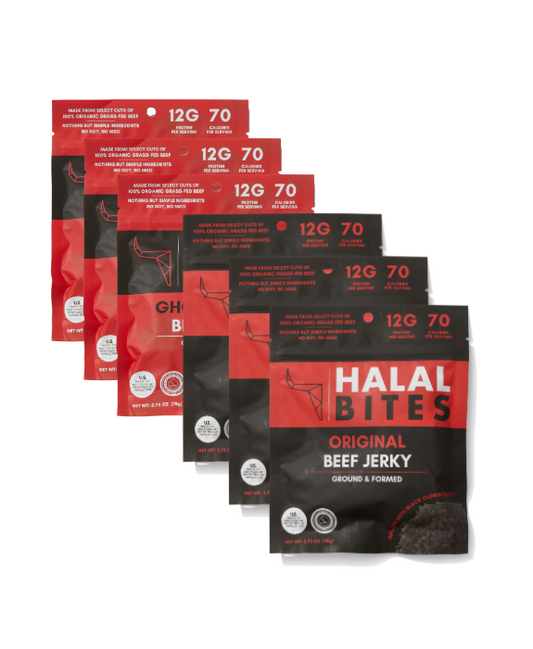 Mixed Flavors | Halal Bites | Original + Ghost Pepper Beef Jerky Bites | 6-Pack