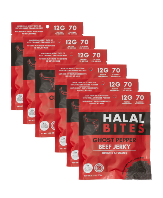 Halal Bites | Ghost Pepper Beef Jerky Bites | 6-Pack