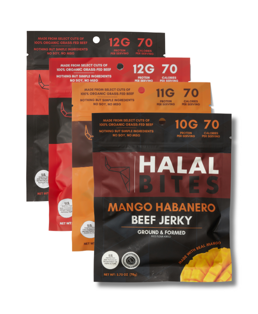 4-Pack - All 4 Flavors! | Mango Habanero, Chipotle, Ghost Pepper + Original Sampler Pack Beef Jerky Bites | 4-Pack