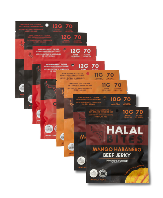 8-Pack - Get 2 of Each of our 4 Flavors! | Mango Habanero, Chipotle, Ghost Pepper + Original Sampler Pack Beef Jerky Bites | 8-Pack
