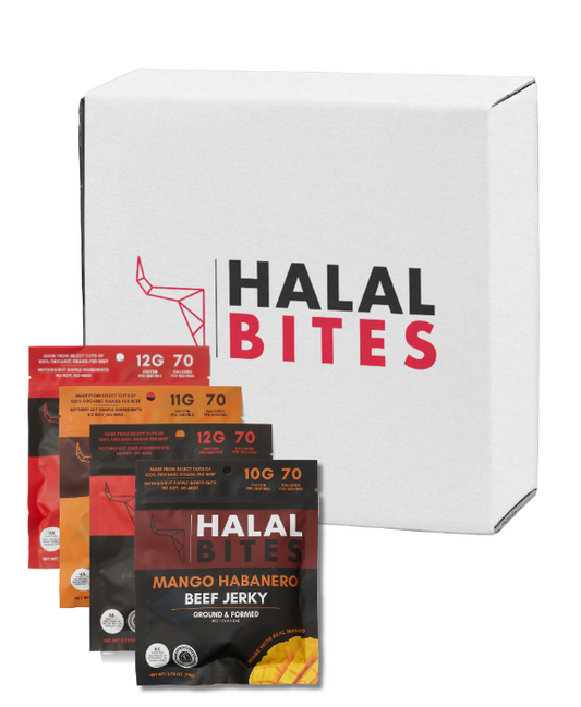 XL Bulk Mixed Flavors | Halal Bites | Original, Mango Habanero, Chipotle + Ghost Pepper Beef Jerky Bites | 12-Pack