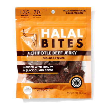 XL Bulk Mixed Flavors | Halal Bites | Original, Chipotle + Ghost Pepper Beef Jerky Bites | 12-Pack