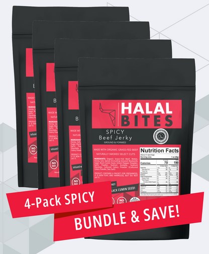 Halal Bites | Spicy (Ghost Pepper) Beef Jerky Bites | 4-Pack