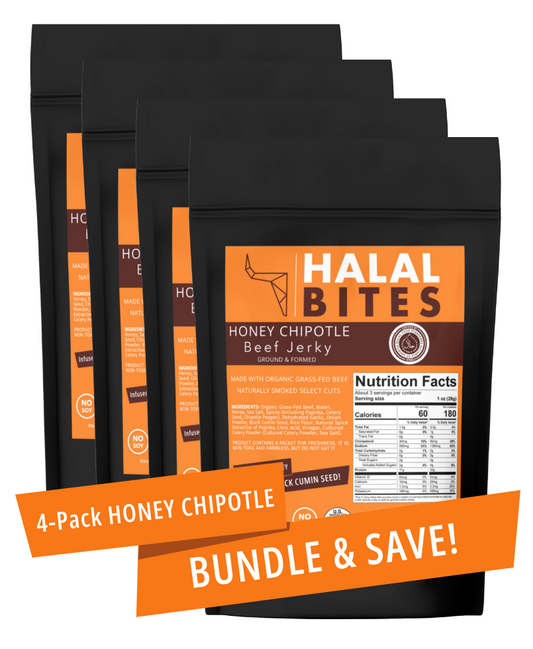 Halal Bites | Honey Chipotle Beef Jerky Bites | 4-Pack