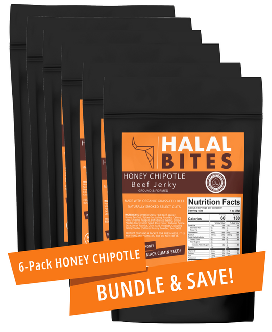 Halal Bites | Honey Chipotle Beef Jerky Bites | 6-Pack