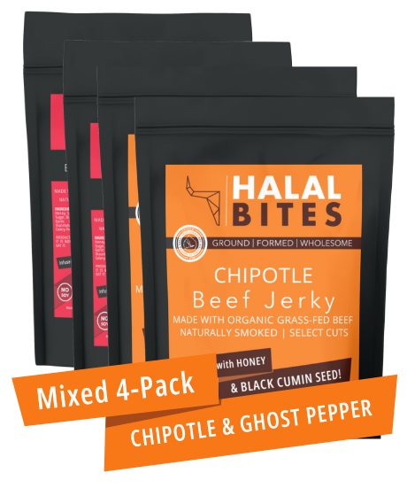 Halal Bites | Chipotle + Ghost Pepper Beef Jerky Bites | 4-Pack